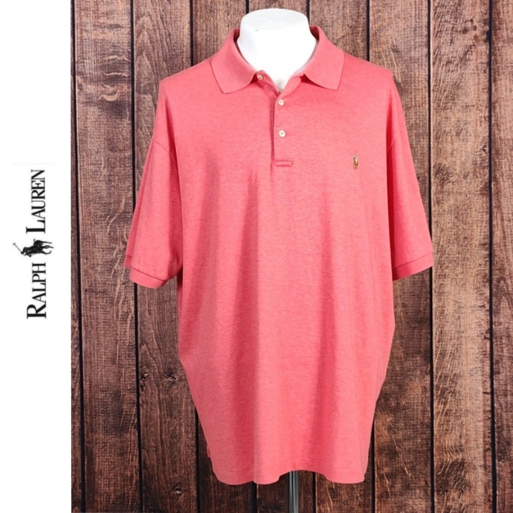 Like New Coral Heather Mens Extra Big Polo